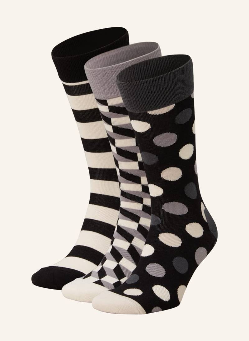 Happy Socks 4er-Pack Strümpfe Classic Black & White Mit Geschenkbox schwarz von Happy Socks