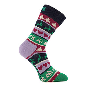 Happy Socks Christmas Stripe Damen Socken 36-40 von Happy Socks