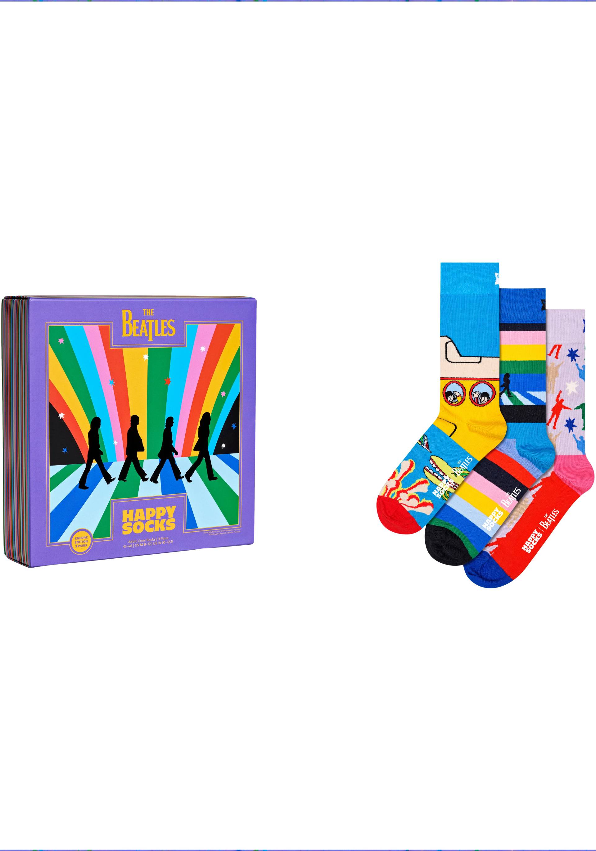 Happy Socks Langsocken, (Box, 3er-Pack), mit bunten Beatles-Motiven von Happy Socks