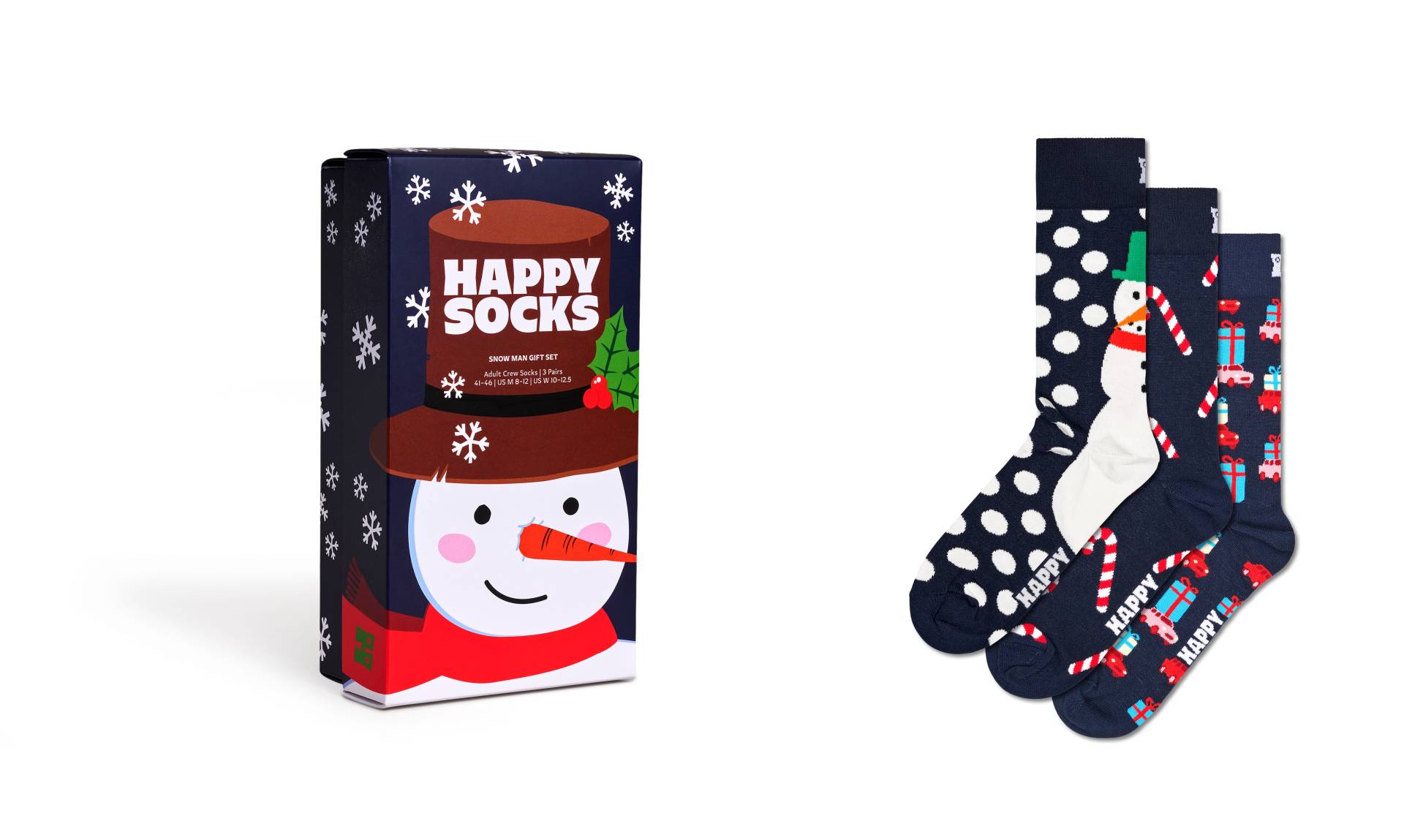 Happy Socks Langsocken, (Box, 3er-Pack), mit winterlichen und weihnachtlichen Motiven von Happy Socks