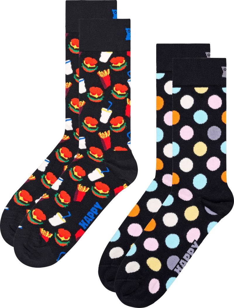 Happy Socks Socken, (2er Pack), Big Dot & Hamburger Socks von Happy Socks