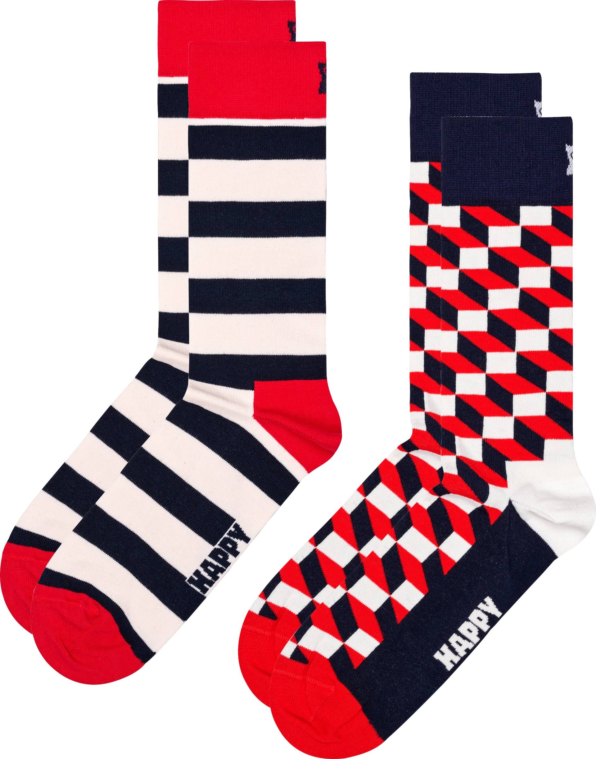 Happy Socks Socken, (2 Paar), Filled Optic & Stripe Socks von Happy Socks