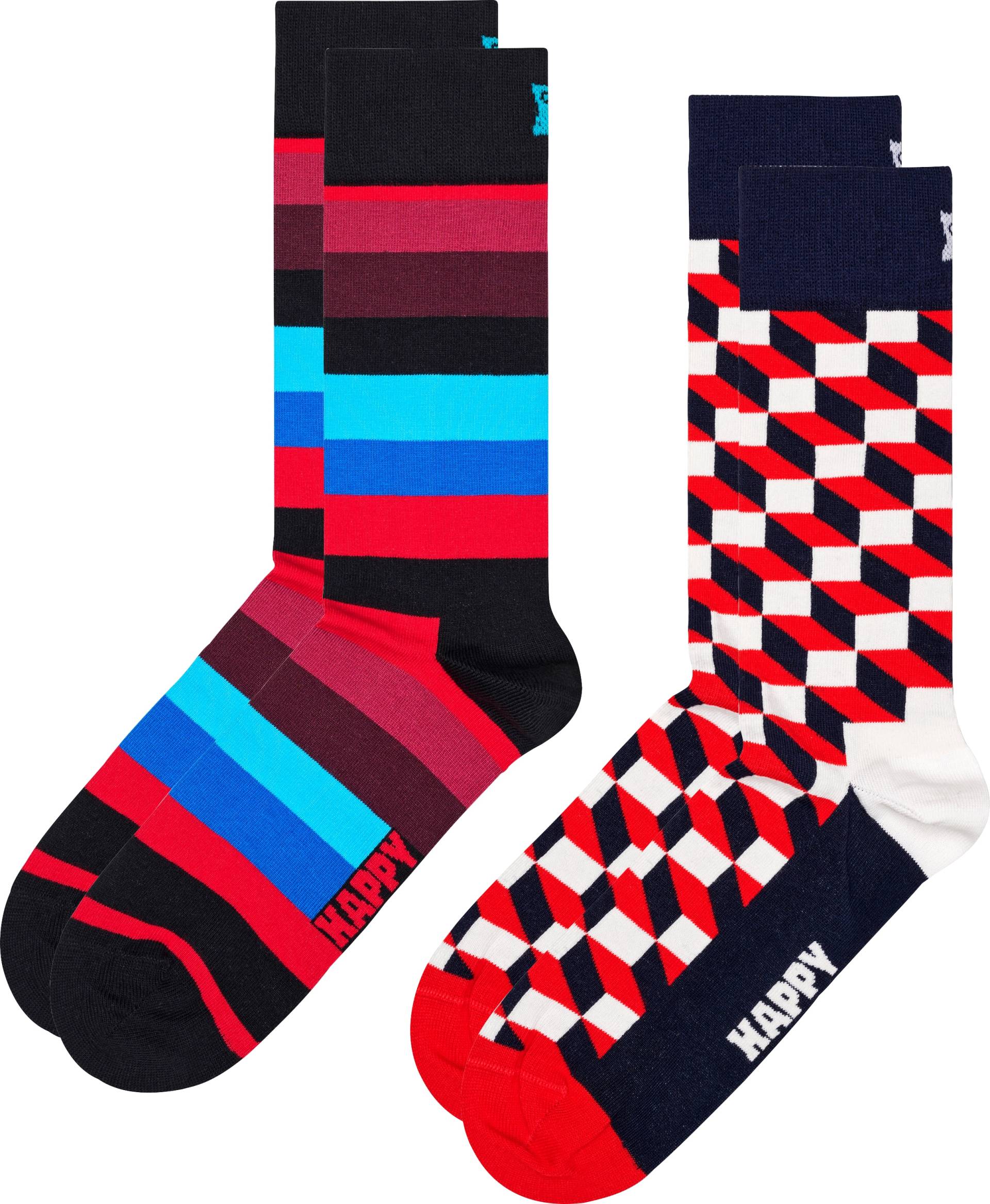 Happy Socks Socken, (2er Pack), Filled Optic & Stripe Socks von Happy Socks