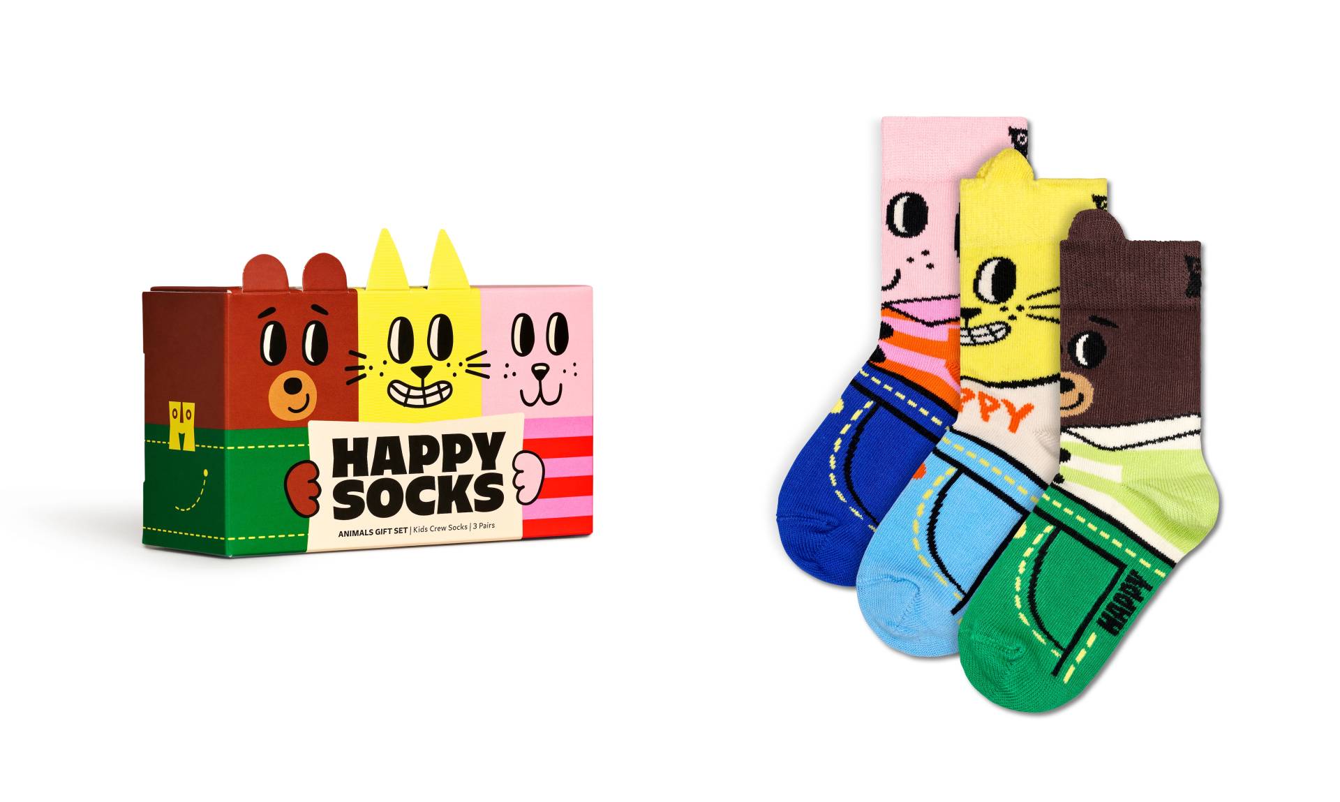 Happy Socks Socken, (3er Pack), Animal Gift Set von Happy Socks