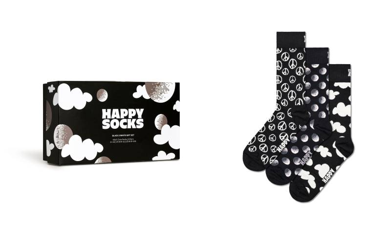 Happy Socks Socken, (3er Pack), Black & White Gift Set von Happy Socks