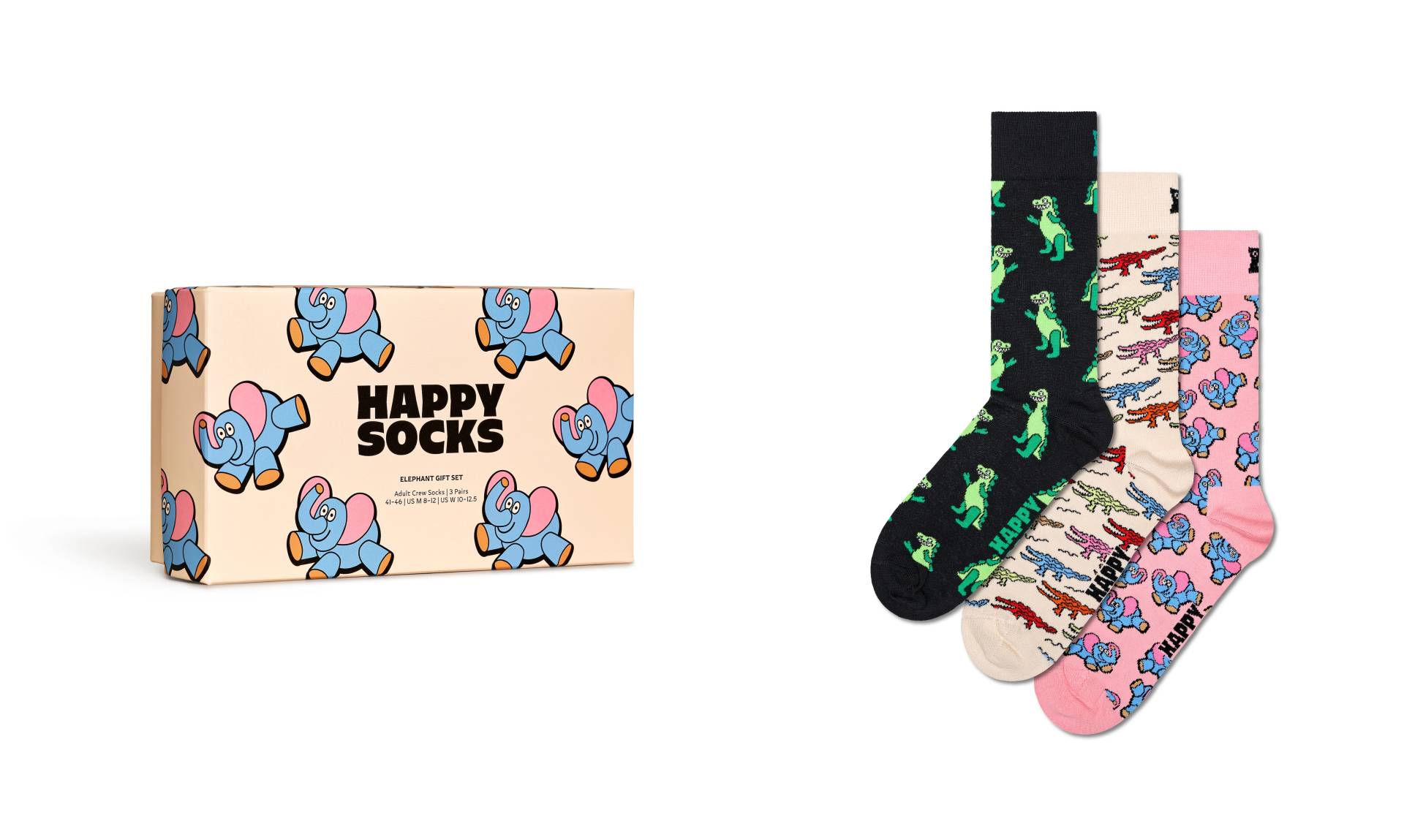 Happy Socks Socken, (Box, 3 Paar), Elephant Gift Set von Happy Socks