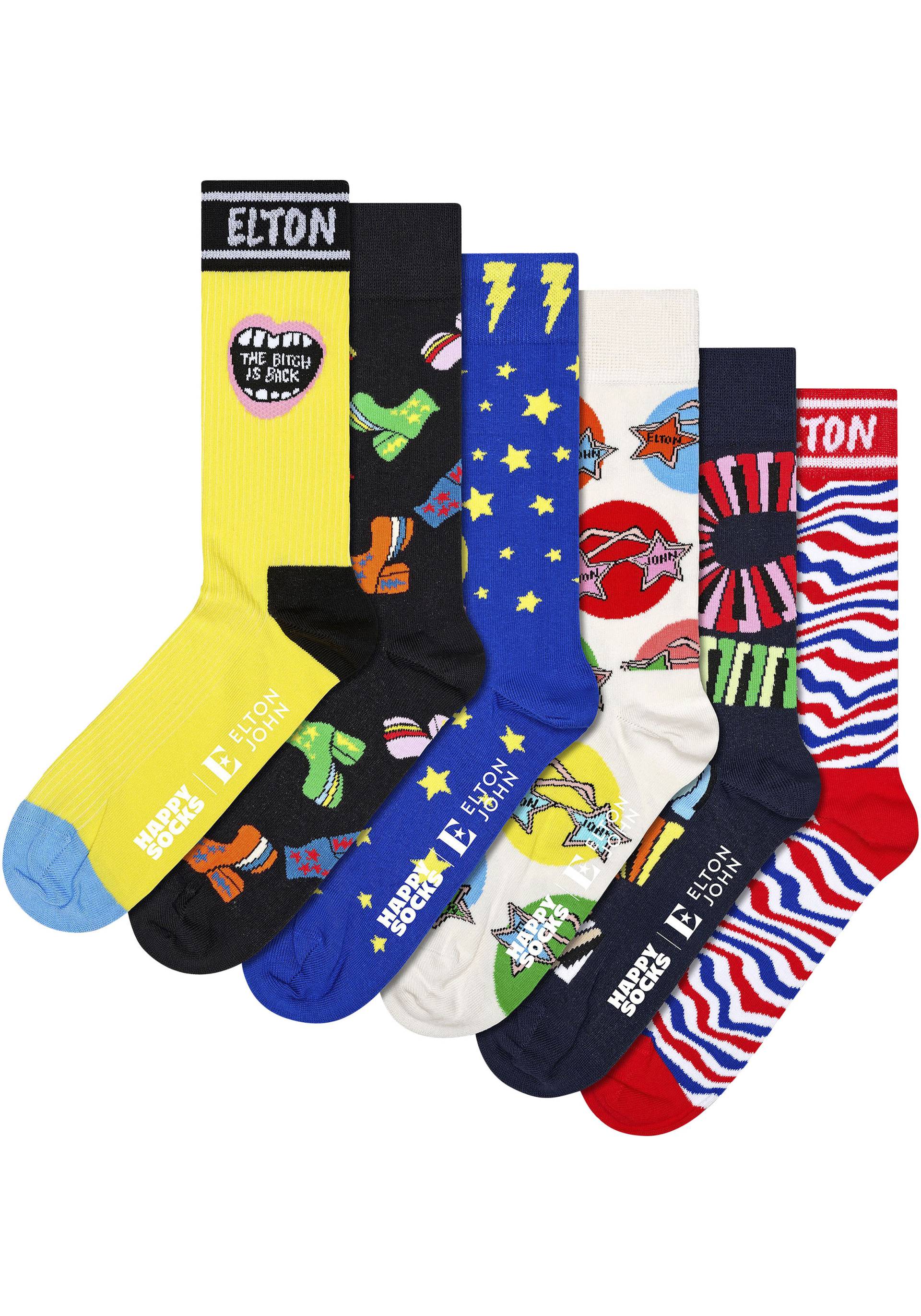 Happy Socks Socken, (6er Pack), Elton John Gift Set von Happy Socks