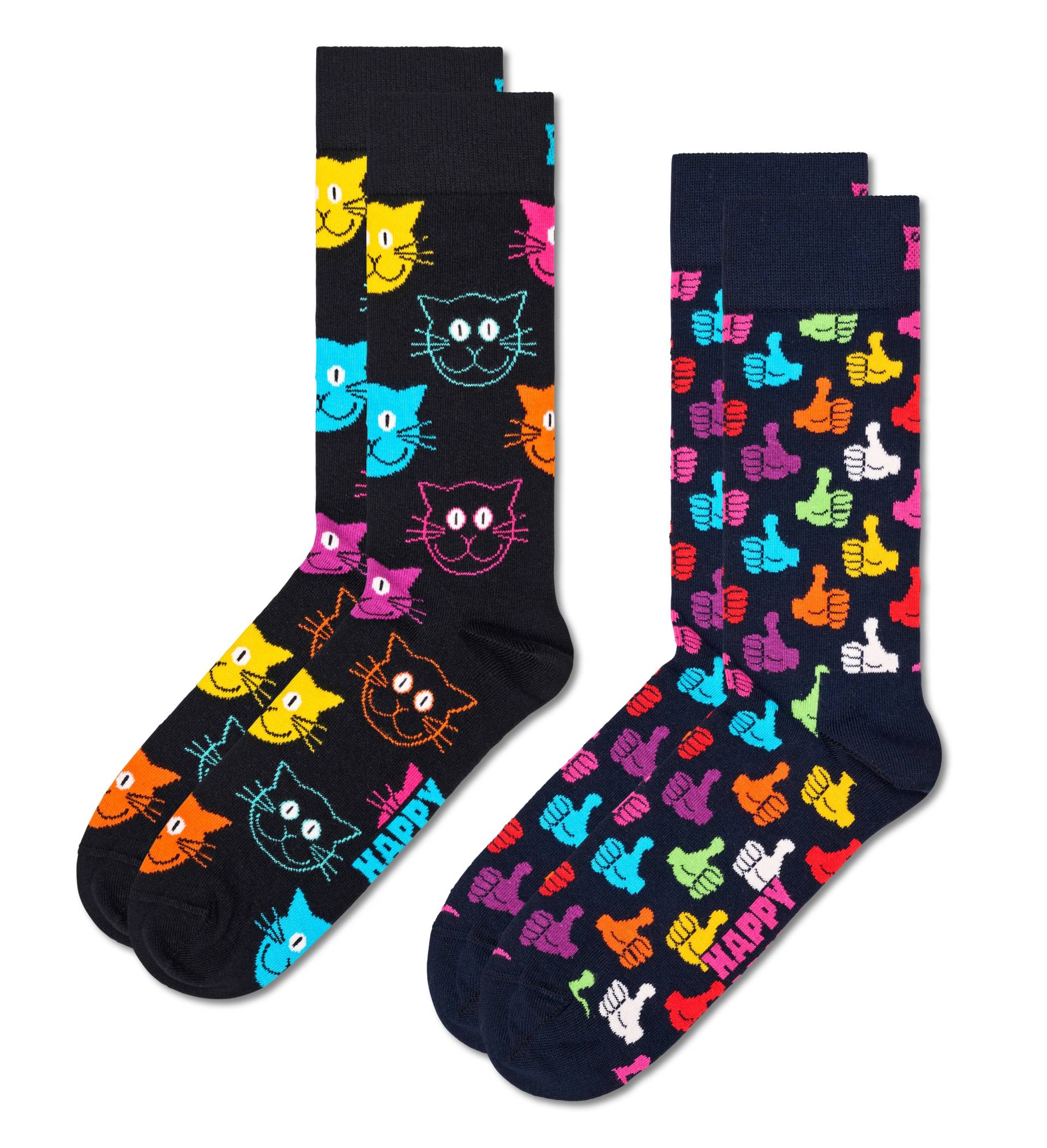 Happy Socks Socken, (2er Pack), Cat & Thumbs Up Pack von Happy Socks