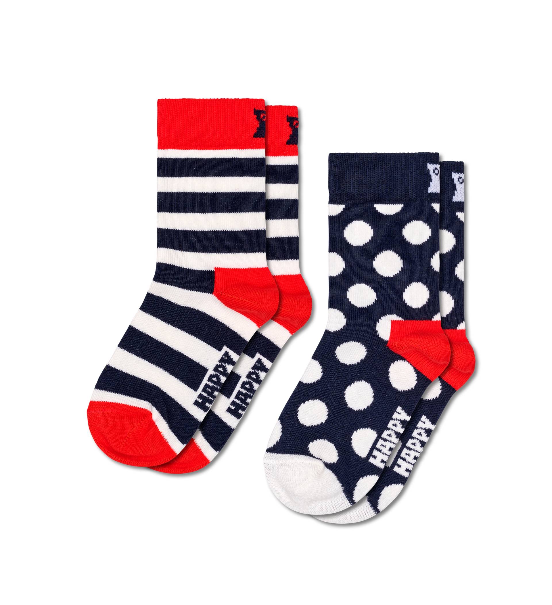 Happy Socks Socken »2-Pack Kids Stripe Socks«, (Packung, 2 Paar), Punkte & Streifen von Happy Socks