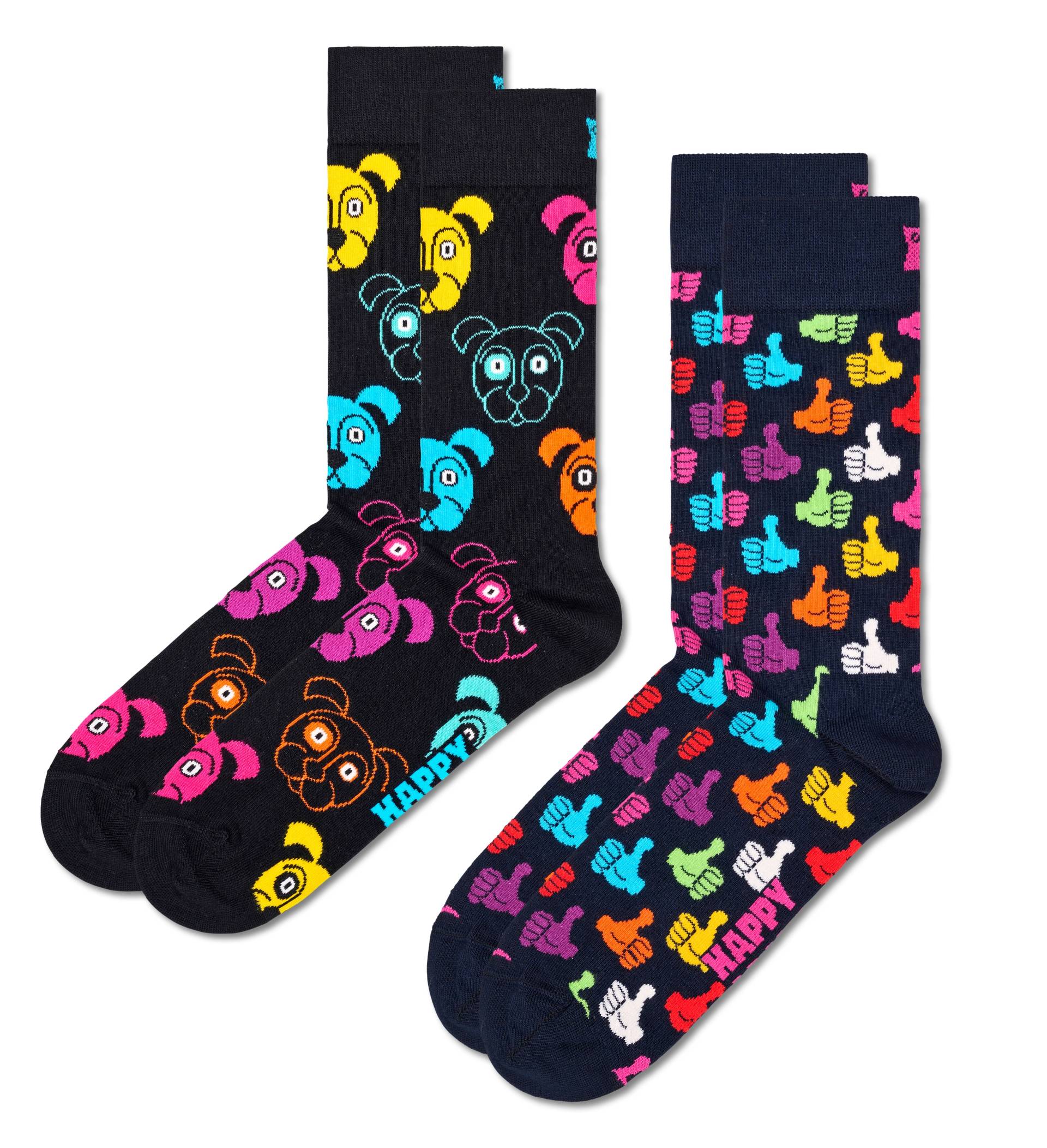 Happy Socks Socken »Classic Dog Socks«, (Packung, 2 Paar), Dog & Thumbs Up Socks von Happy Socks