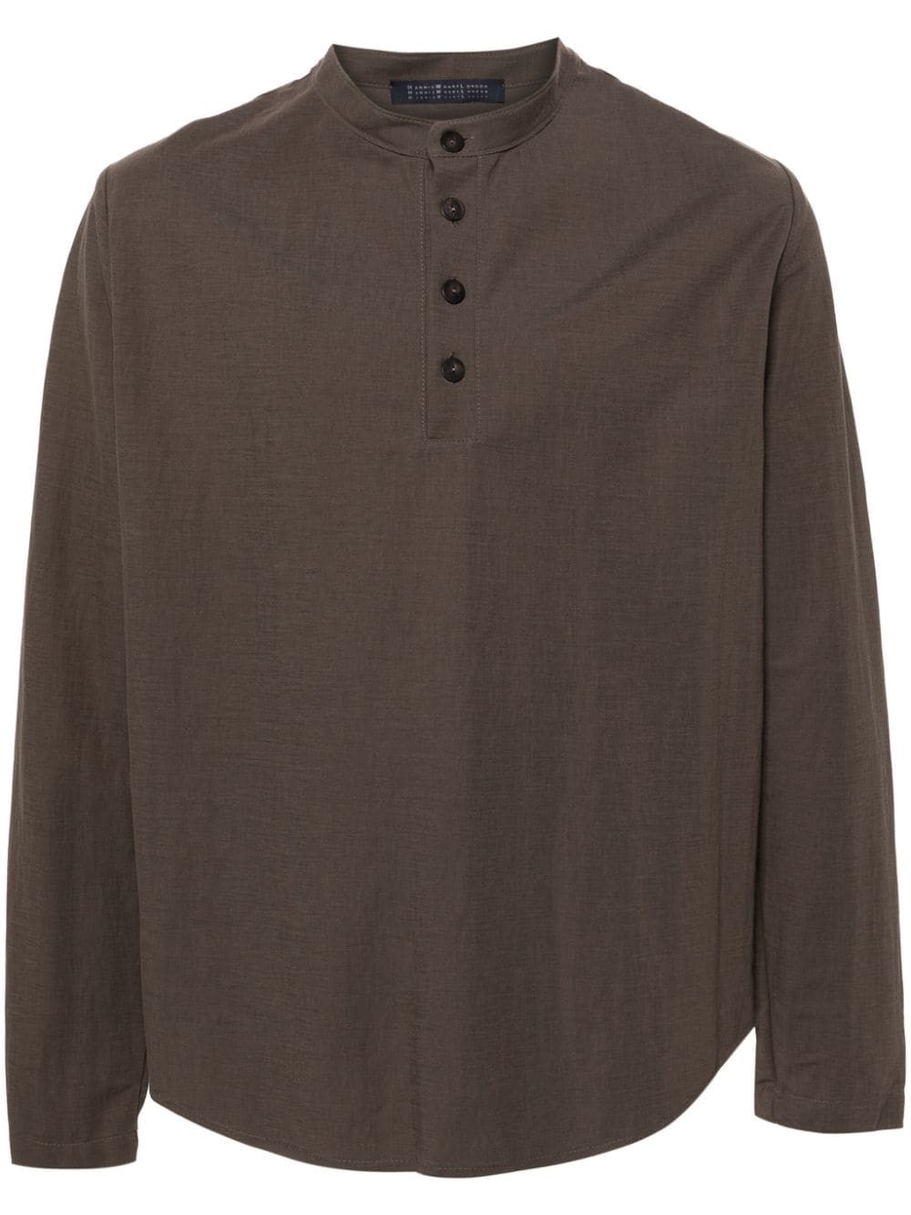 Harris Wharf London Henley stand-up collar shirt - Brown von Harris Wharf London