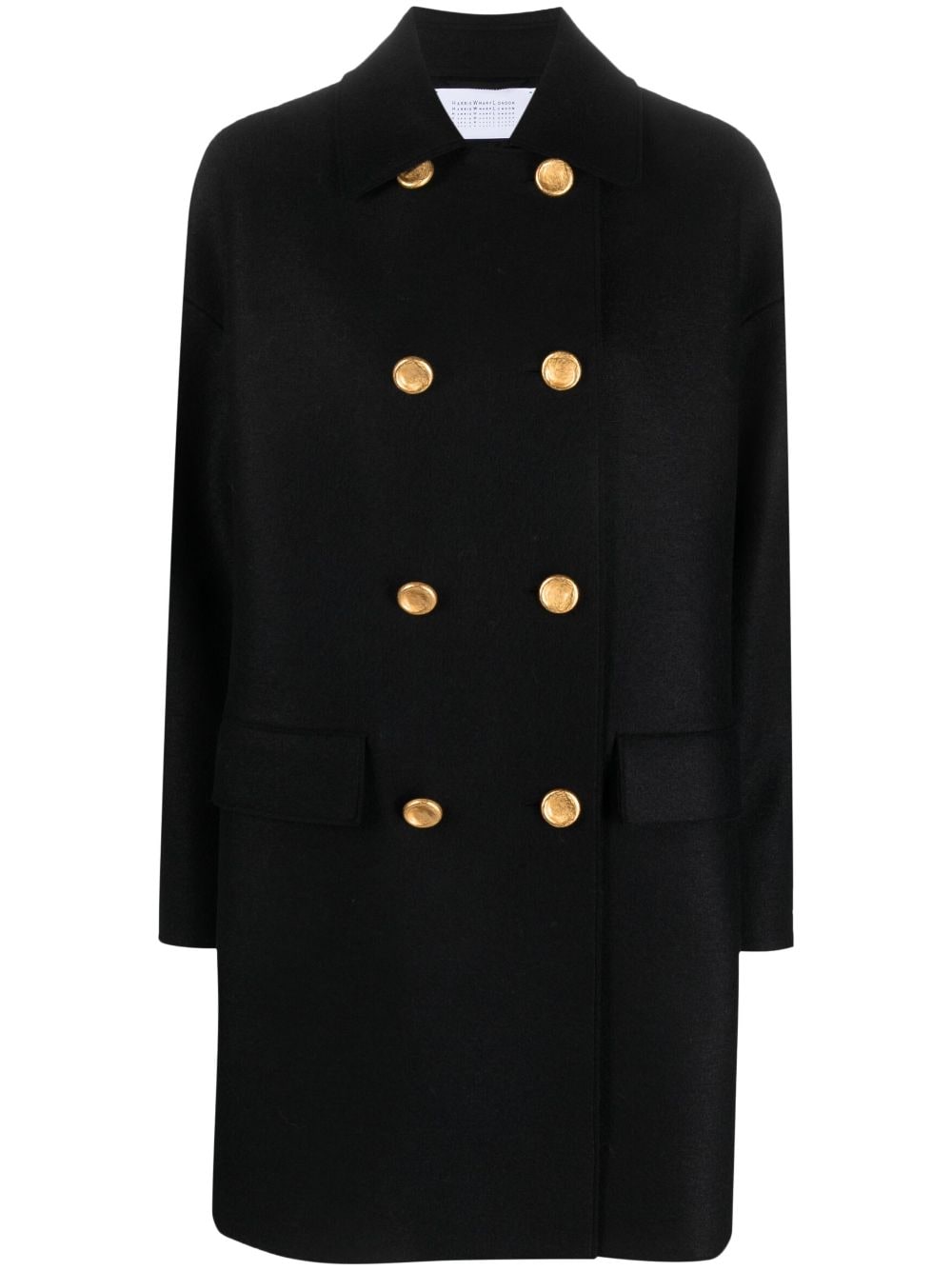 Harris Wharf London Mac double-breasted virgin wool coat - Black von Harris Wharf London