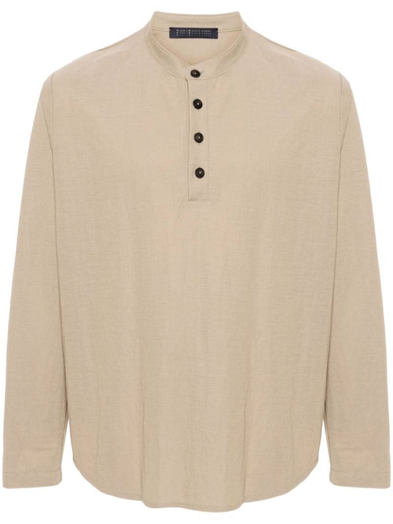 Harris Wharf London band-collar polo shirt - Neutrals von Harris Wharf London