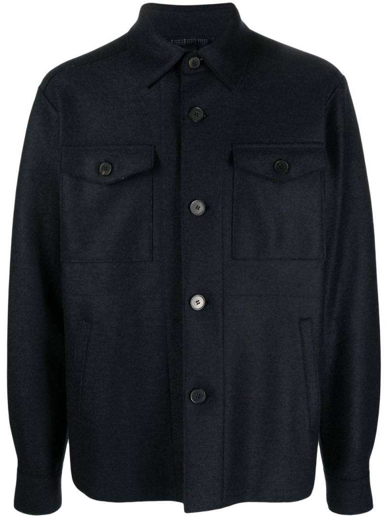 Harris Wharf London button-up virgin-wool shirt jacket - Blue von Harris Wharf London