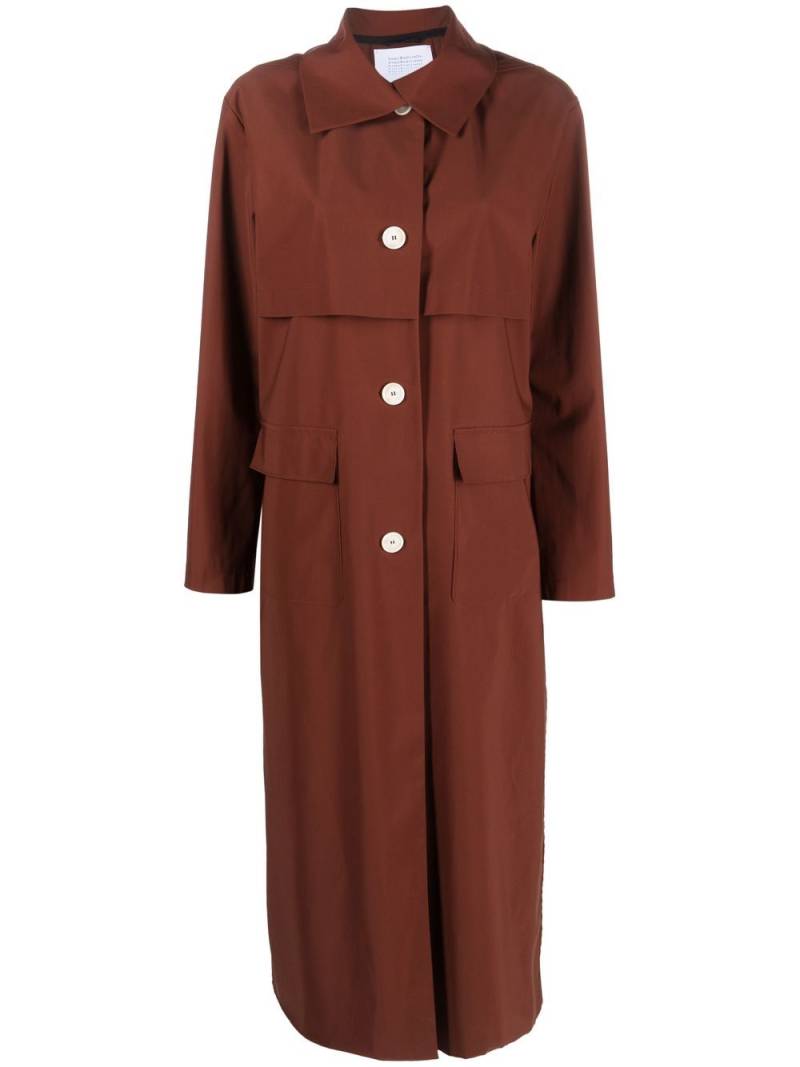 Harris Wharf London hooded single-breasted long coat - Brown von Harris Wharf London