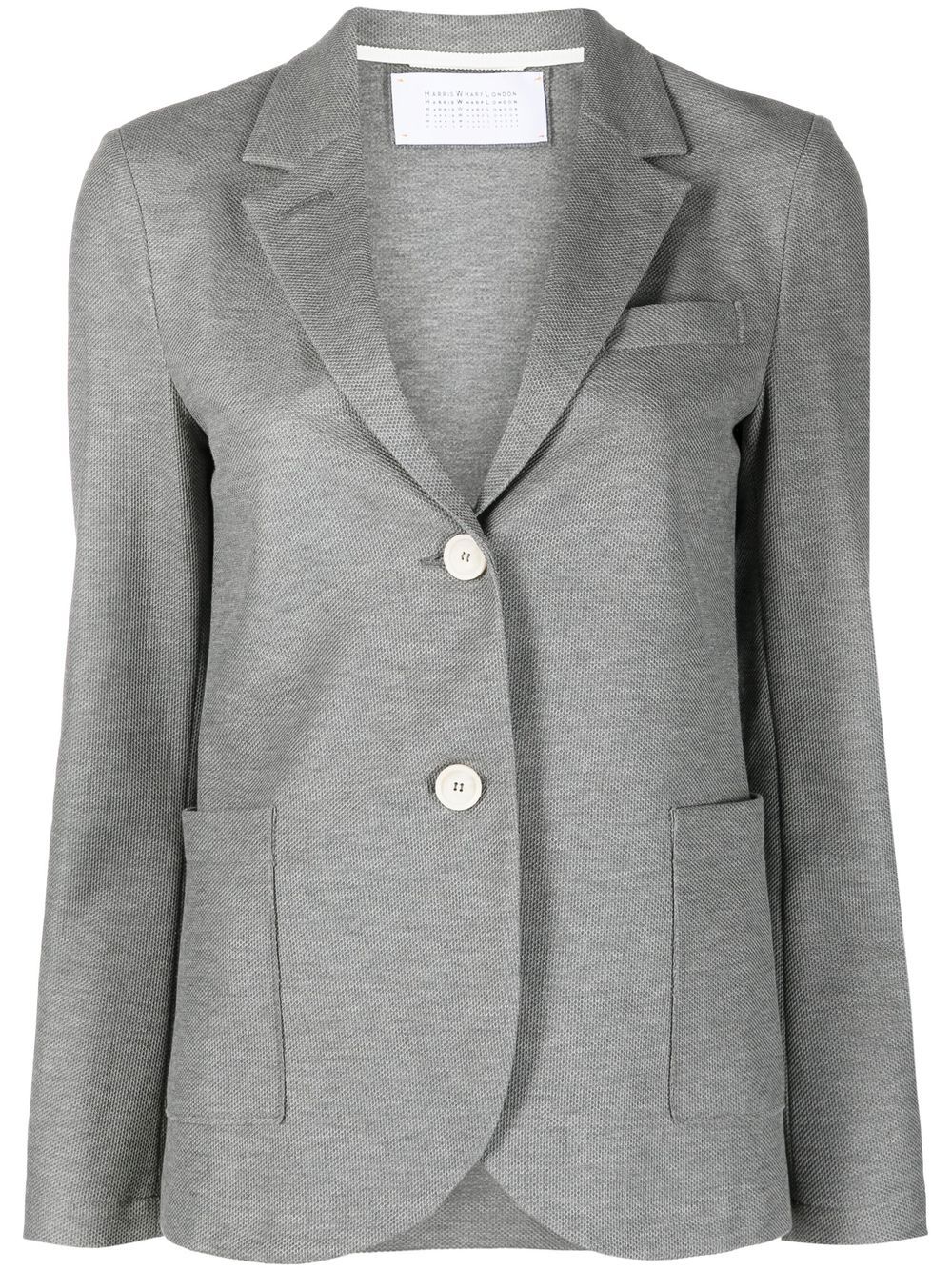 Harris Wharf London round hem cotton blazer - Grey von Harris Wharf London