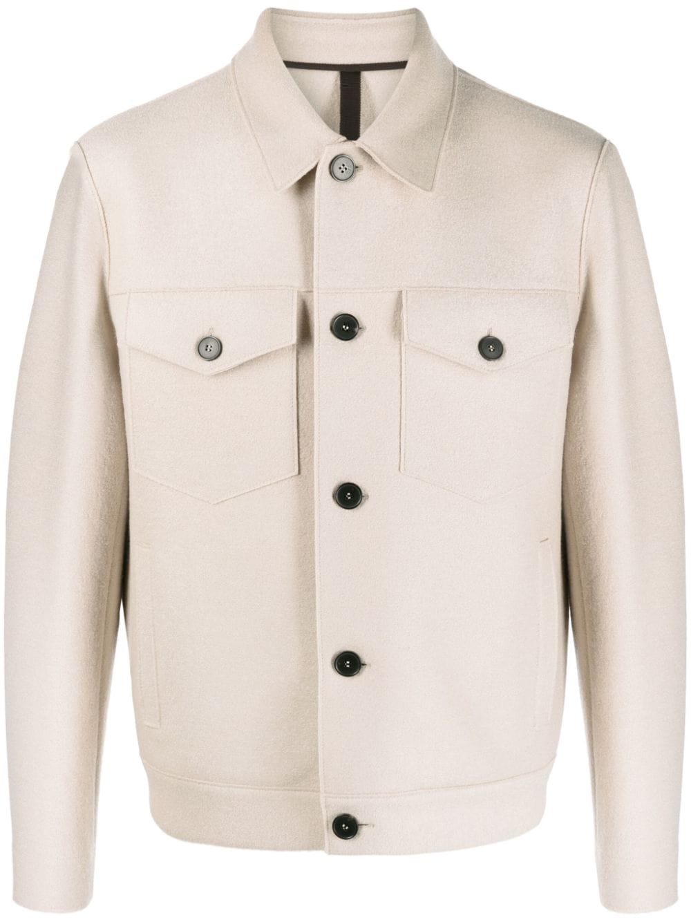 Harris Wharf London virgin-wool biker jacket - Neutrals von Harris Wharf London