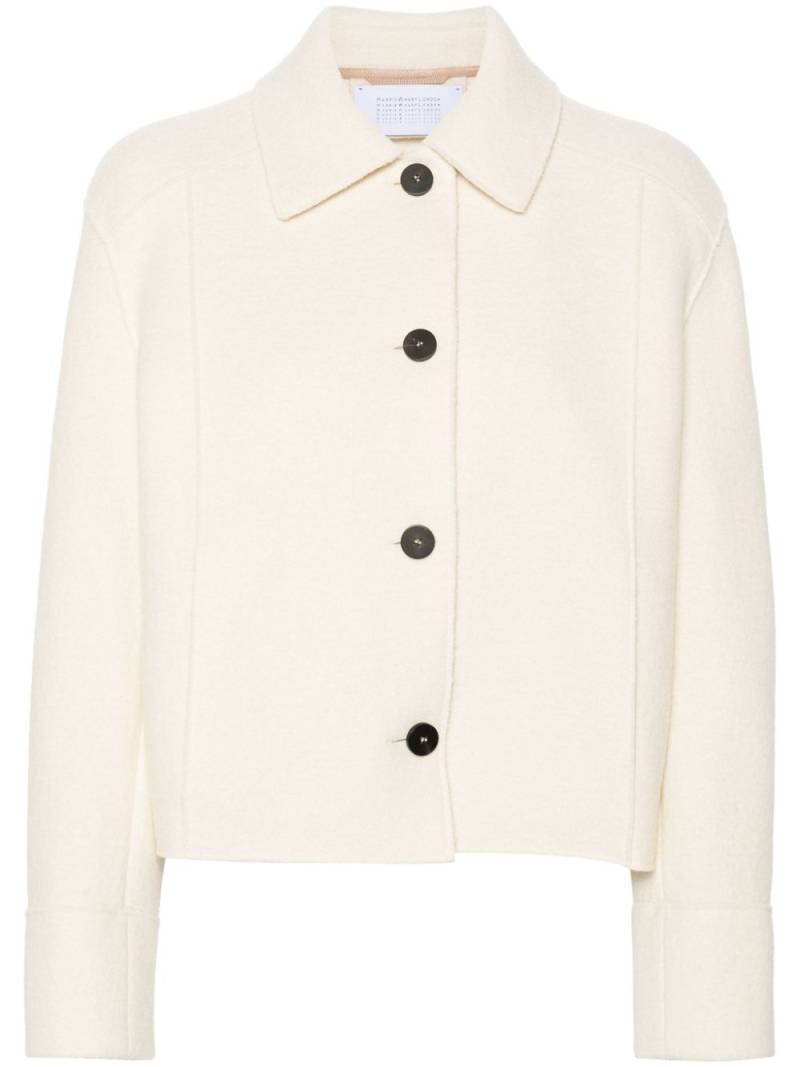 Harris Wharf London virgin wool shirt jacket - White von Harris Wharf London