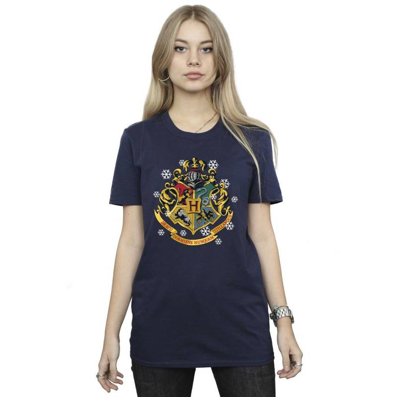 Christmas Crest Tshirt Damen Marine S von Harry Potter