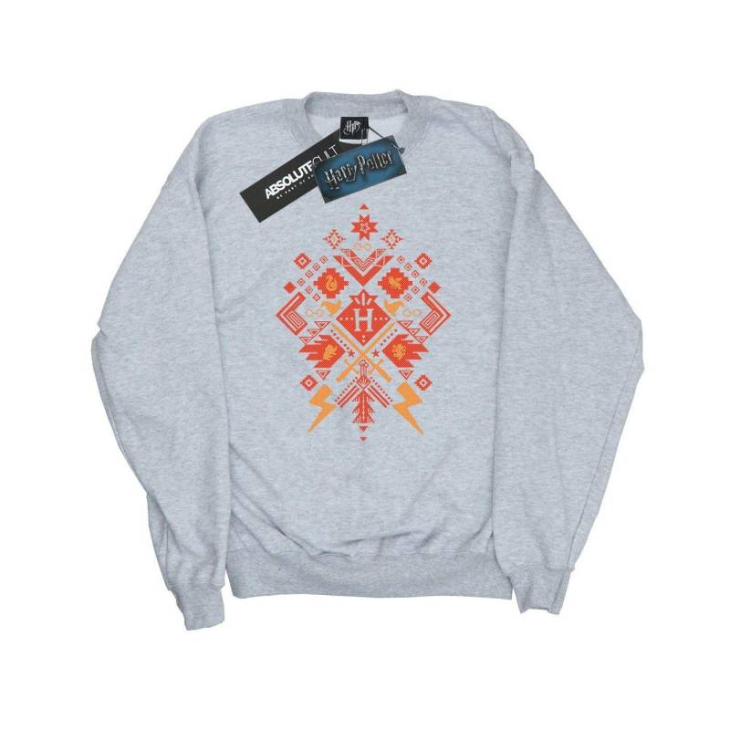 Christmas Fair Isle Sweatshirt Herren Grau L von Harry Potter