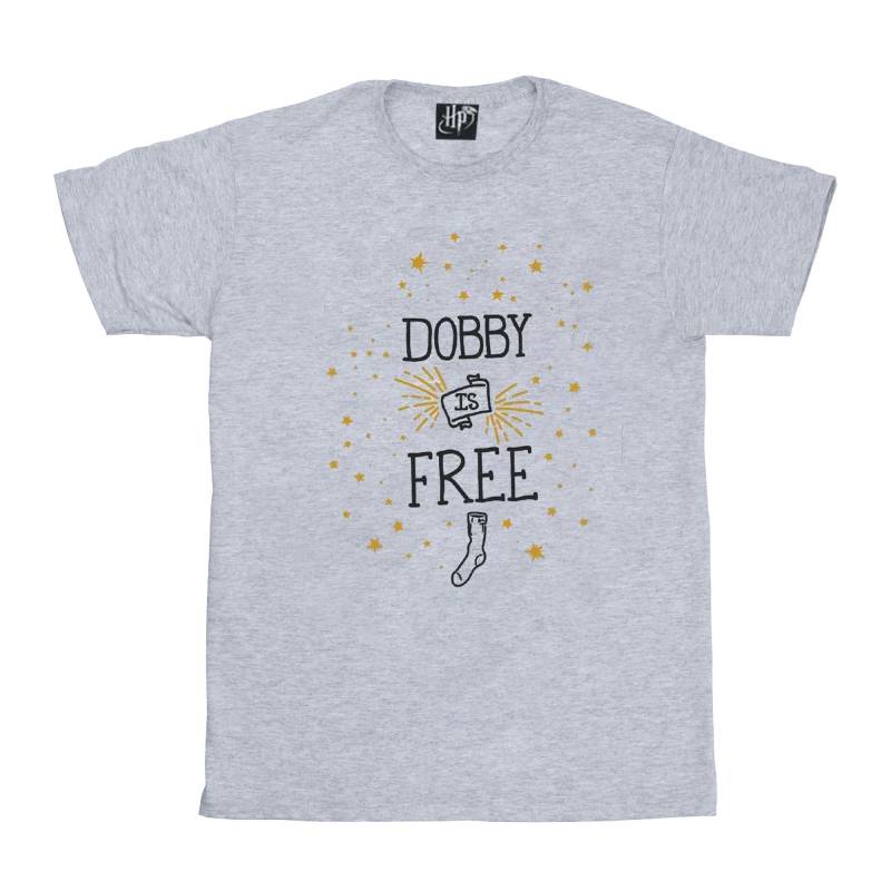 Dobby Is Free Tshirt Mädchen Grau 116 von Harry Potter