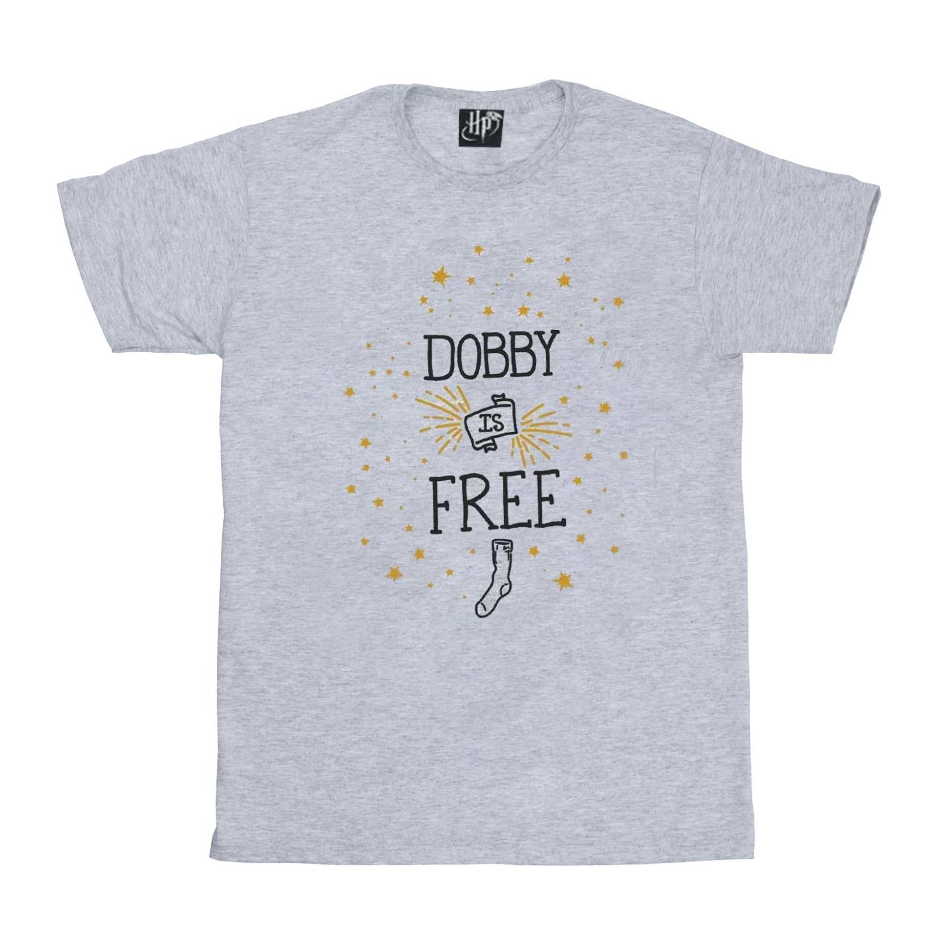 Dobby Is Free Tshirt Mädchen Grau 128 von Harry Potter