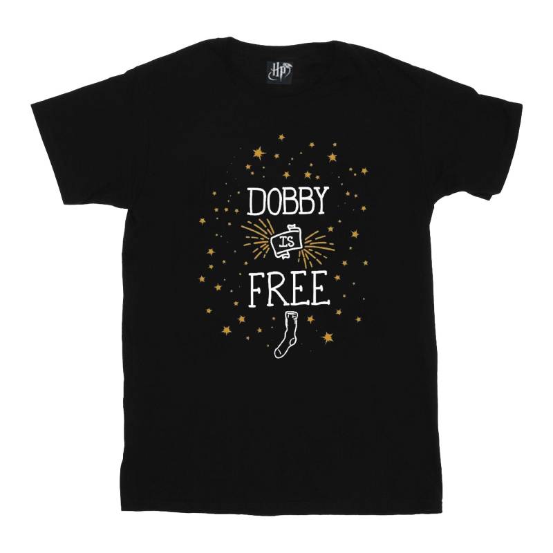 Dobby Is Free Tshirt Mädchen Schwarz 116 von Harry Potter