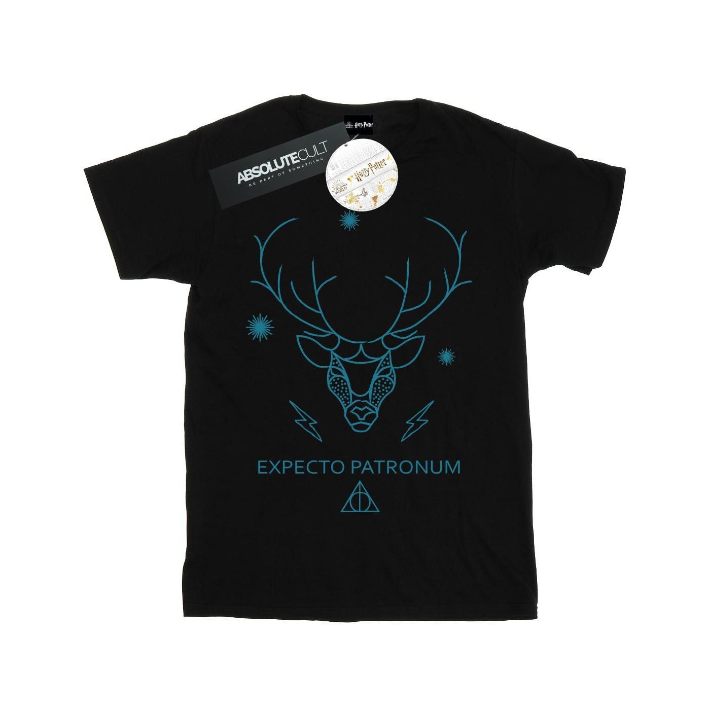 Expecto Patronum Boyfriend Fit Tshirt Damen Schwarz 3XL von Harry Potter