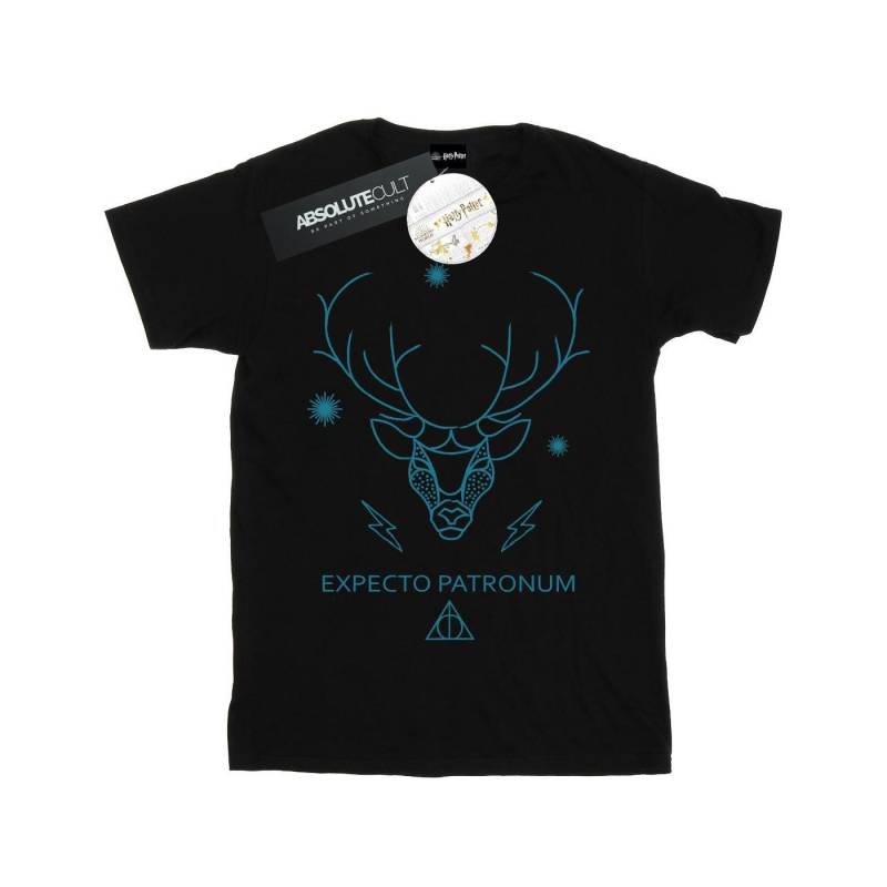 Expecto Patronum Boyfriend Fit Tshirt Damen Schwarz 5XL von Harry Potter