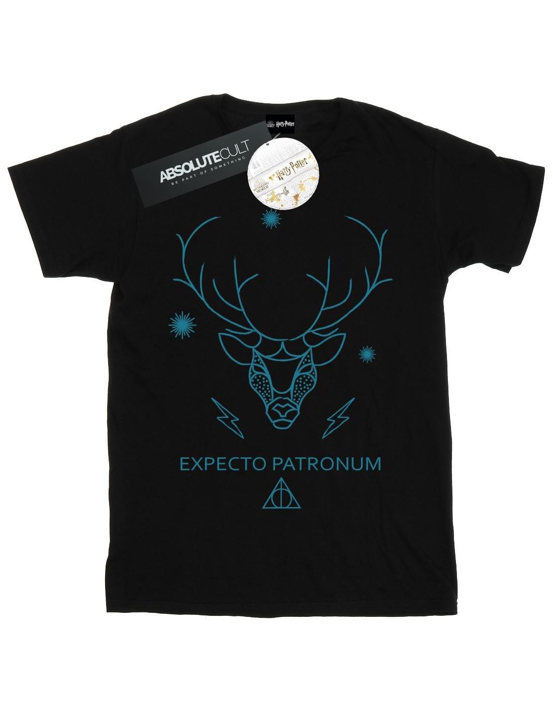 Expecto Patronum Boyfriend Fit Tshirt Damen Schwarz L von Harry Potter