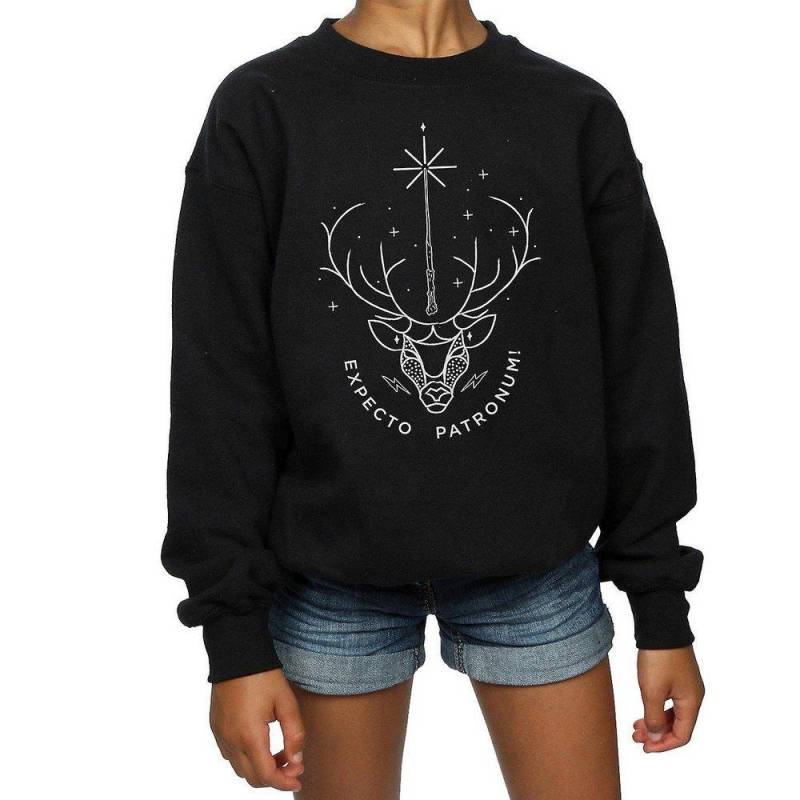 Expecto Patronum Sweatshirt Mädchen Schwarz 140/146 von Harry Potter