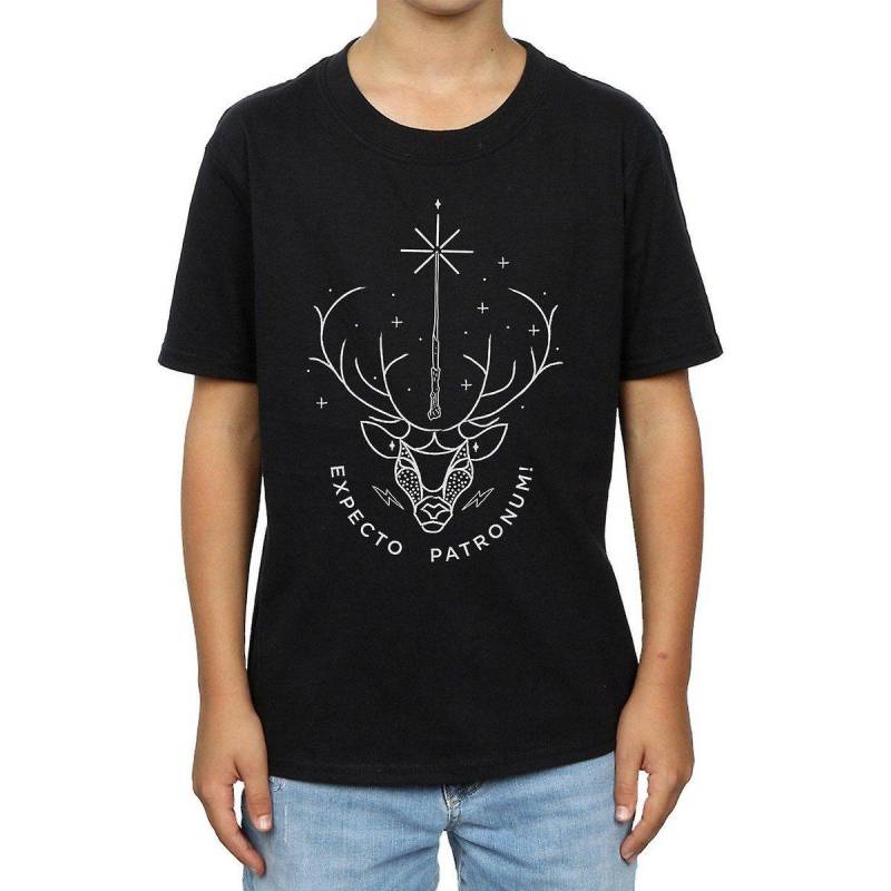 Expecto Patronum Tshirt Jungen Schwarz 140/146 von Harry Potter