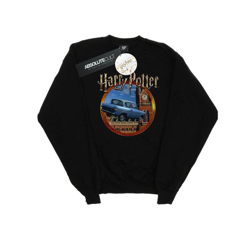 Flying Car Sweatshirt Damen Schwarz XL von Harry Potter