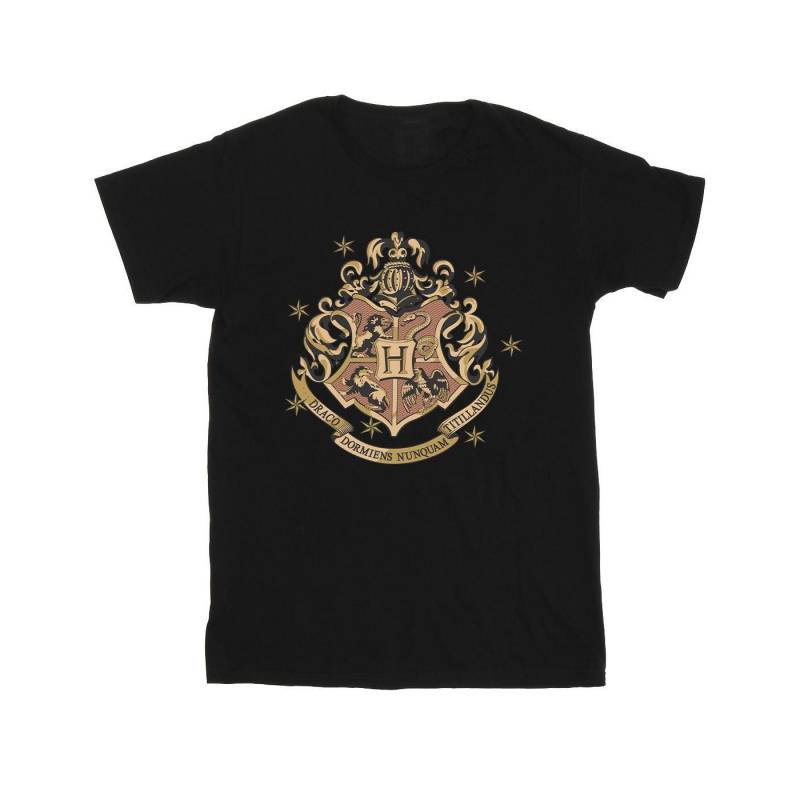 Gold Hogwart Crest Tshirt Herren Schwarz 4XL von Harry Potter