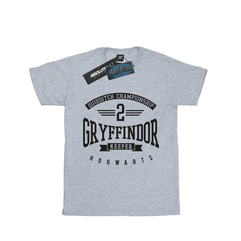 Gryffindor Keeper Boyfriend Fit Tshirt Damen Grau 3XL von Harry Potter