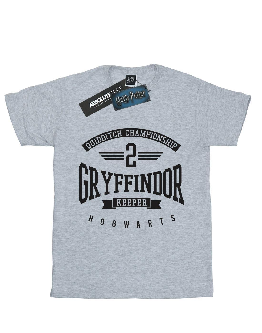 Gryffindor Keeper Boyfriend Fit Tshirt Damen Grau XXL von Harry Potter