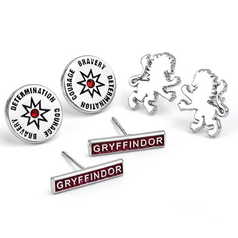 Gryffindor Ohrring Set, Versilbert 3erpack Damen Silber ONE SIZE von Harry Potter