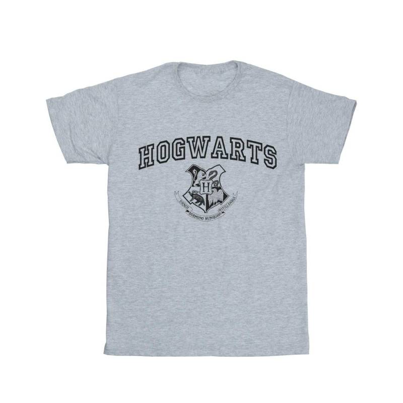 Hogwarts Crest Boyfriend Fit Tshirt Damen Grau 3XL von Harry Potter