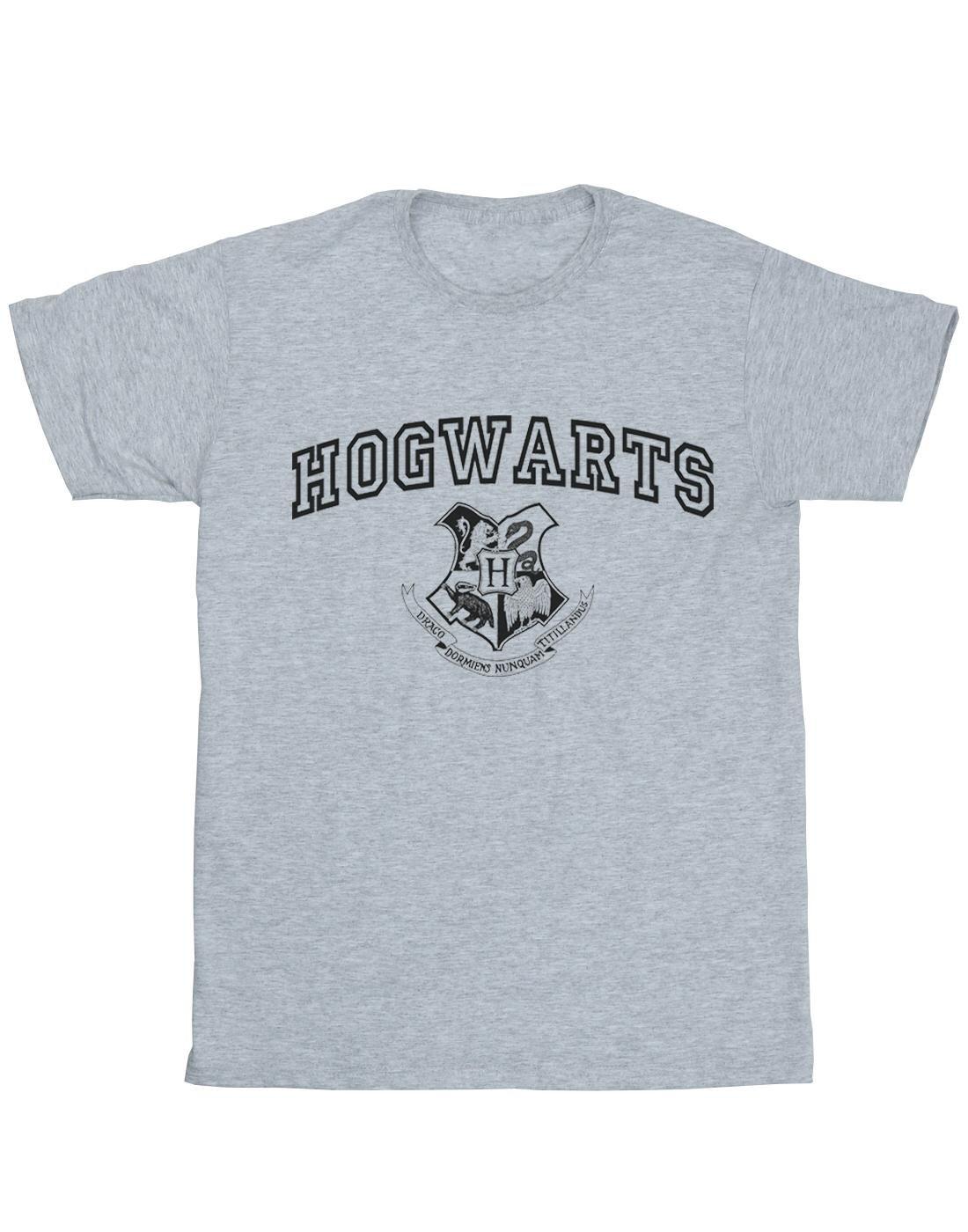 Hogwarts Crest Boyfriend Fit Tshirt Damen Grau M von Harry Potter