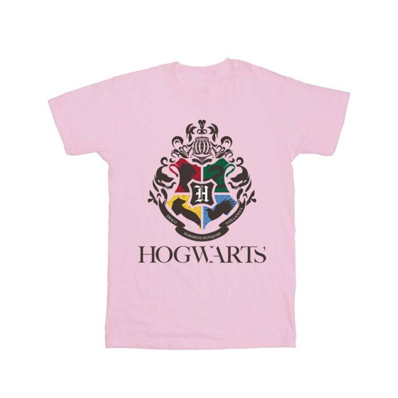 Hogwarts Crest Boyfriend Fit Tshirt Damen Pink S von Harry Potter