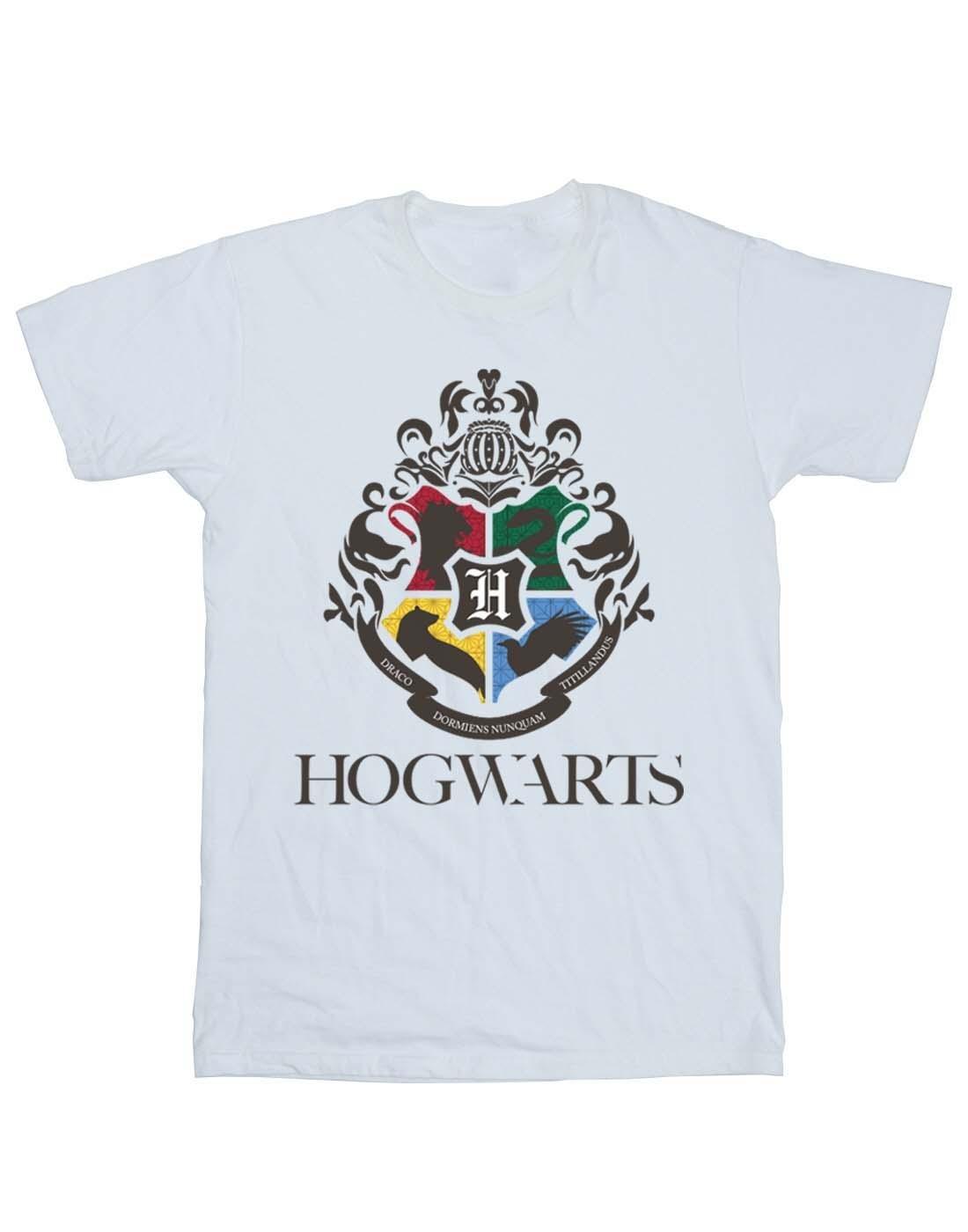 Hogwarts Crest Boyfriend Fit Tshirt Damen Weiss 3XL von Harry Potter