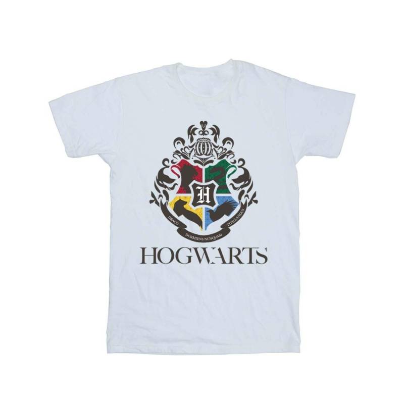 Hogwarts Crest Boyfriend Fit Tshirt Damen Weiss 3XL von Harry Potter