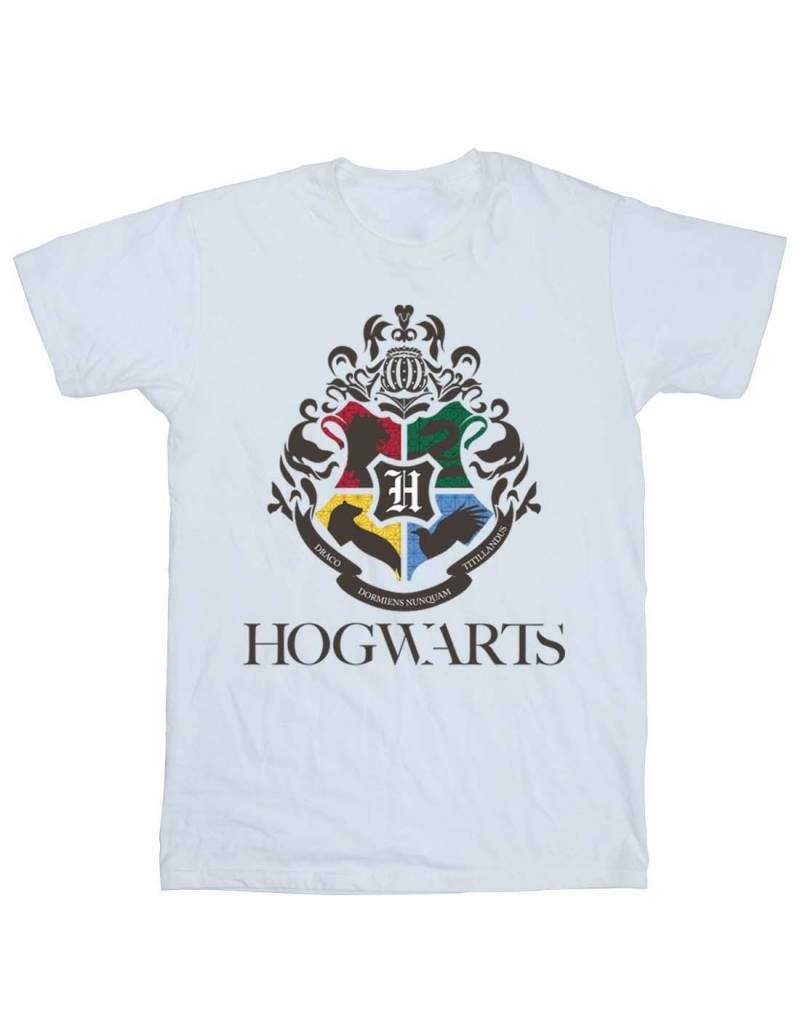 Hogwarts Crest Boyfriend Fit Tshirt Damen Weiss 5XL von Harry Potter