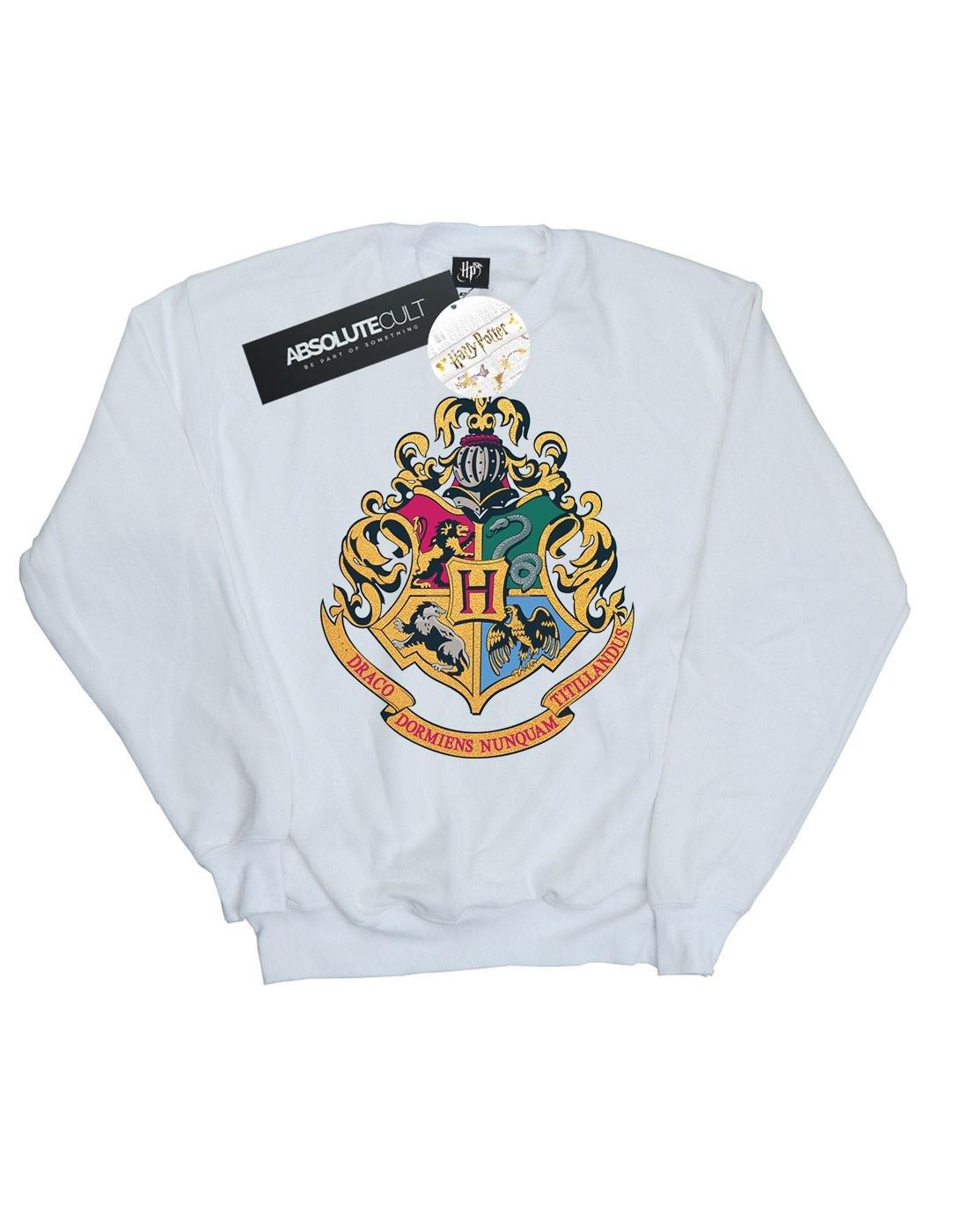 Hogwarts Crest Gold Ink Sweatshirt Herren Weiss M von Harry Potter