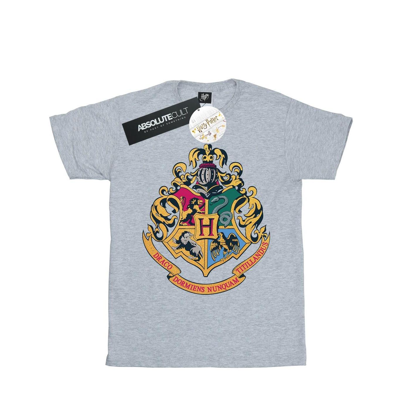 Hogwarts Crest Gold Ink Tshirt Herren Grau S von Harry Potter