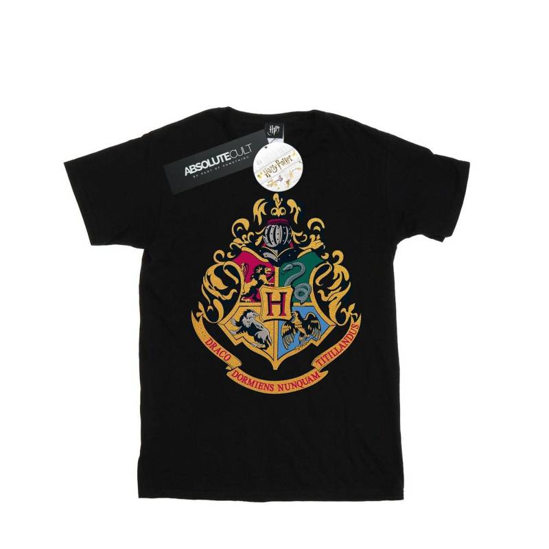 Hogwarts Crest Gold Ink Tshirt Herren Schwarz 4XL von Harry Potter