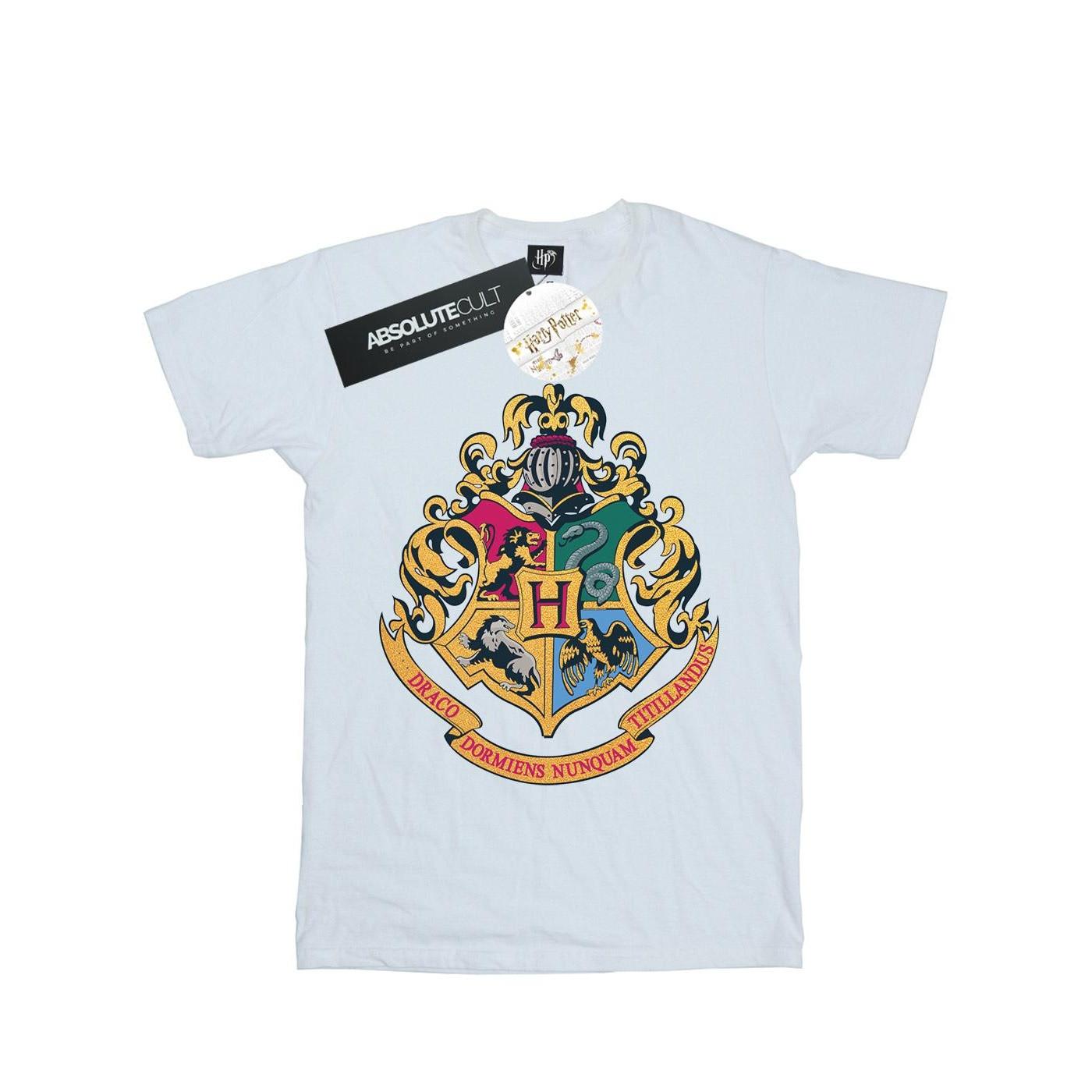 Hogwarts Crest Gold Ink Tshirt Herren Weiss L von Harry Potter