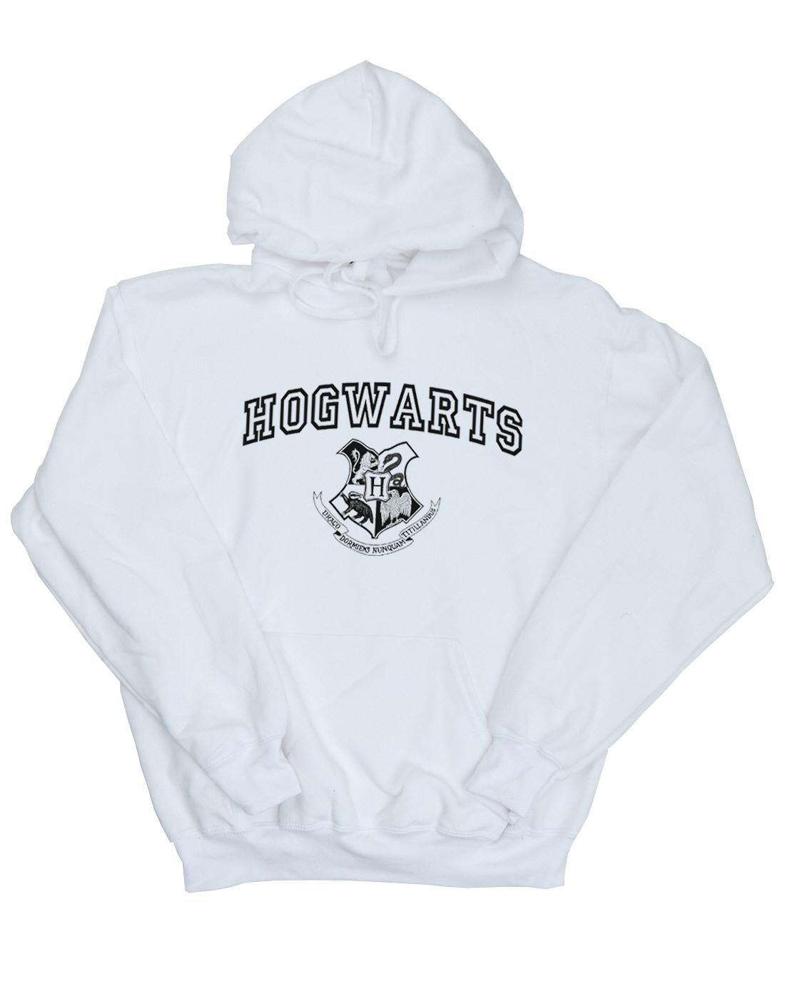 Hogwarts Crest Kapuzenpullover Damen Weiss S von Harry Potter