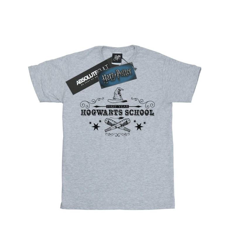 Hogwarts First Year Tshirt Damen Grau 3XL von Harry Potter