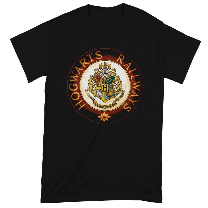 Hogwarts Railway Circle Tshirt Herren Schwarz XL von Harry Potter